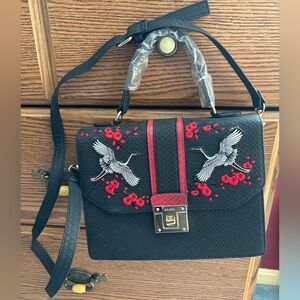 Aldo Crane Embroidered Shoulder Bag